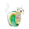Art Glass Figurine - Green and Yellow Cat
