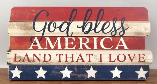 ""God Bless America"" Wood Sign