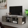 Wall Mounted Media Console; Floating TV Stand Component Shelf with Height Adjustable