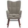 Rocking Chair with Ottoman Light Gray Velvet