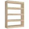 Book Cabinet/Room Divider Sonoma Oak 39.4"x11.8"x53.1"