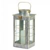 Farmhouse Galvanized Metal Candle Lantern - 14 inches