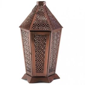 Exotic Hexagonal Candle Lantern - 13 inches
