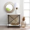 Dome-Style Frame Round Gold Wire Wall Mirror