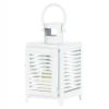White Slatted Candle Lantern - 9.5 inches