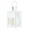 White Slatted Candle Lantern - 12 inches