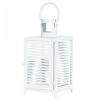 White Slatted Candle Lantern - 12 inches