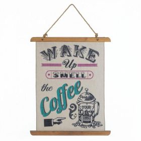 Linen Wall Art - Wake Up Smell the Coffee