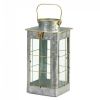 Farmhouse Galvanized Metal Candle Lantern - 14 inches