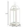 Country White Open Top Metal Candle Lantern - 16 inches