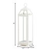 Country White Open Top Metal Candle Lantern - 19 inches