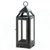 Dark Gray Sleek Candle Lantern - 11 inches