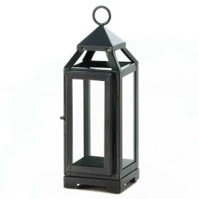 Dark Gray Sleek Candle Lantern - 11 inches