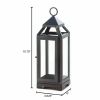 Dark Gray Sleek Candle Lantern - 11 inches