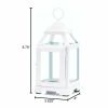 Contemporary White Candle Lantern - 9 inches