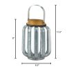 Galvanized Metal Slats Candle Lantern - 8 inches