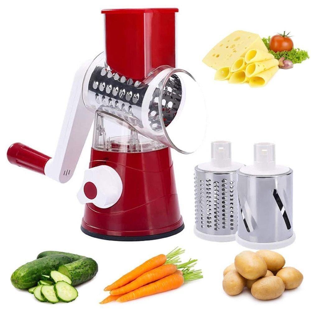 3-in-1 Rotary Food Slicer Chopper Cheese Grater Fruit Vegetable Shredder Cutter 3-in-1 Rotary Food Slicer Chopper Cheese Grater Fruit Vegetable Shredder Cutter