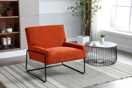 COOLMORE Accent Chair - Modern Industrial Slant Armchair with Metal Frame - Premium High Density Soft Single chair for Living Room Bedroom (Color: as Pic)