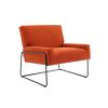 COOLMORE Accent Chair - Modern Industrial Slant Armchair with Metal Frame - Premium High Density Soft Single chair for Living Room Bedroom